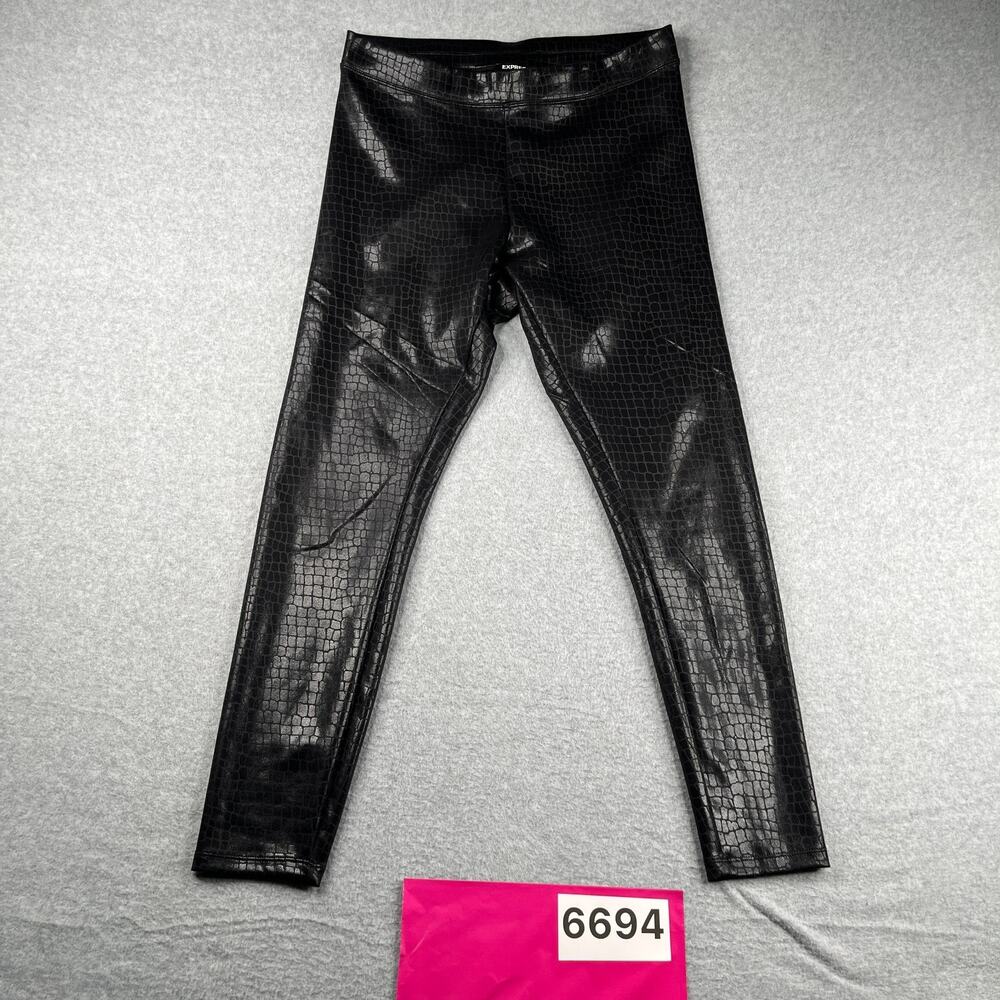 Express Leggings Womens Size Medium Black Gator Print Stretch Casual